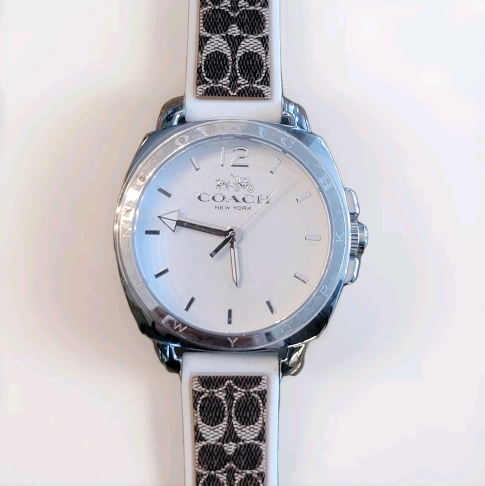 NEW Coach White Watch with Monogrammed Band